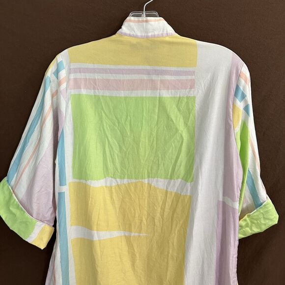 Catherine Ogust for Penthouse Gallery Signature Shirt Dress Womens Small? Pastel - Picture 6 of 7